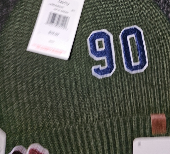Lucky Brand Rifle Green Knit Beanie OS Patch Clover NWT Shamrock 90 Embroidery main image 8